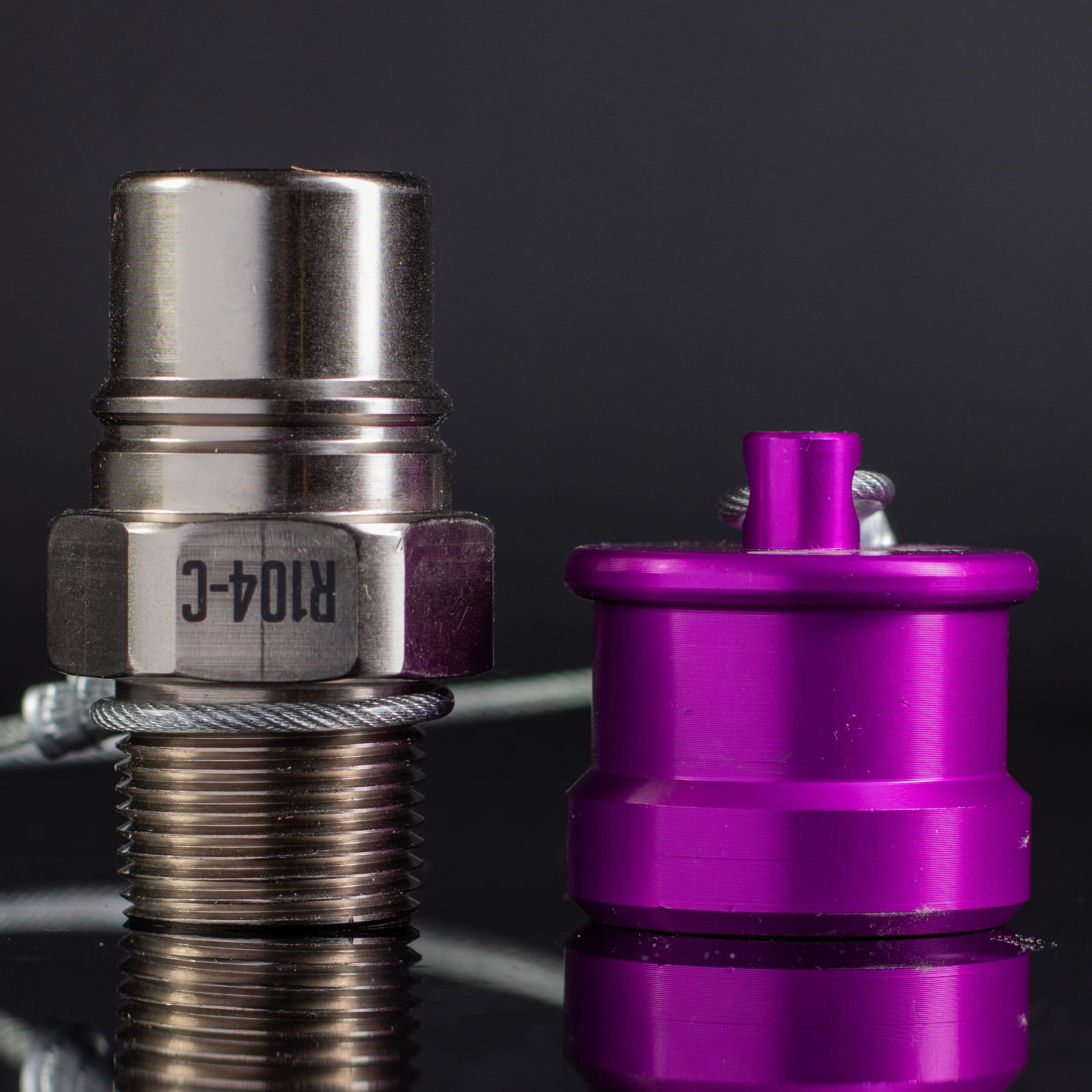 Engine Oil Receiver R104 With Cap - Purple | Fast Fill Systems