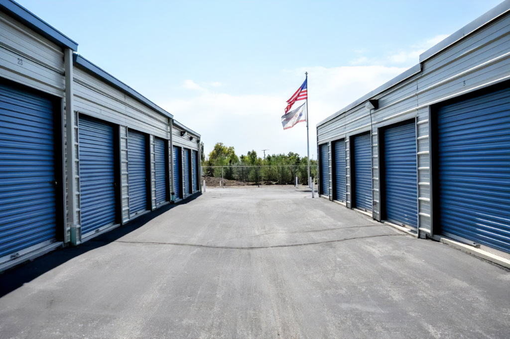 Storage units at Keypers Storage facility, showcasing various sizes and organized layout for easy access.
