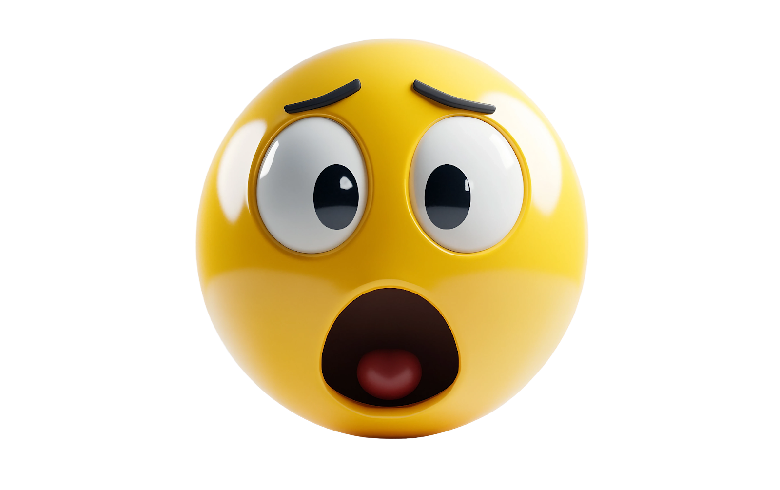 Shocked yellow emoji with wide eyes and open mouth.